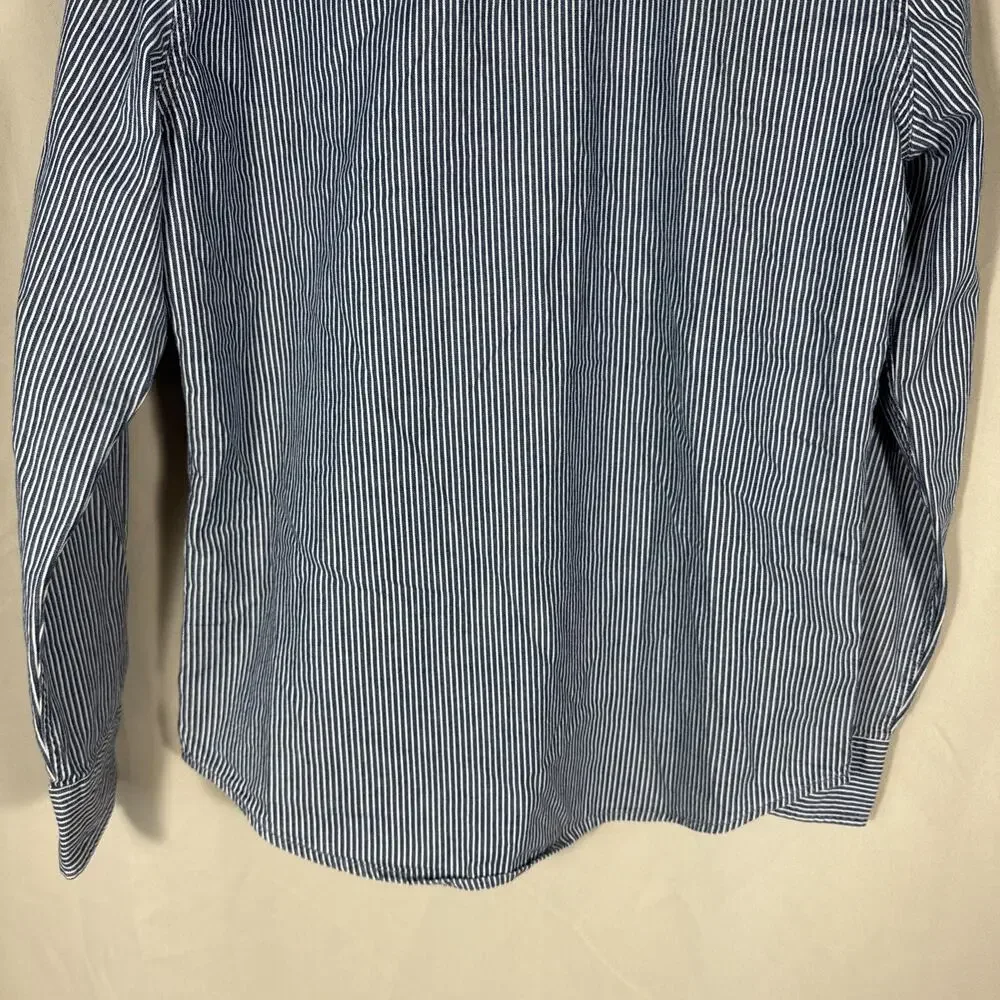 Levi’s Mens M Western Shirt Hickory Stripe Pearl Snap Denim Workwear Cowboy